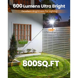 Thumok Clip On Solar Lights Outdoor with Motion Sensor - 92 LEDs 600LM Solar Fence Lights, 6000K Waterproof Security Lighting for Chain Link Fence,Deck, Gutter,Camping (1)