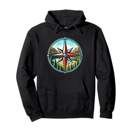 North Star Compass Rose Pullover Hoodie