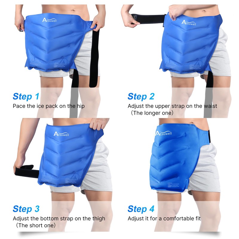 Atsuwell Extra Large Hip Ice Pack Wrap, Reusable Gel Ice