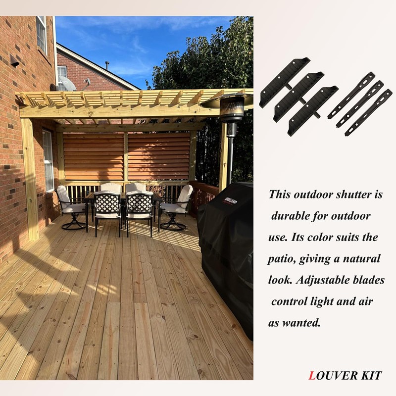 Explranltec Louver Bracket Kit, Deck Sunblind System, Shutters Hardware System