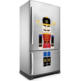 10 Pcs Christmas Nutcracker Refrigerator Magnets Xmas Nutcracker Fridge Magnet Stickers Cute Funny Soldier Nutcracker Sign Christmas Holiday Door Garage Office Cabinets Decoration (Red Blue,Lovely)