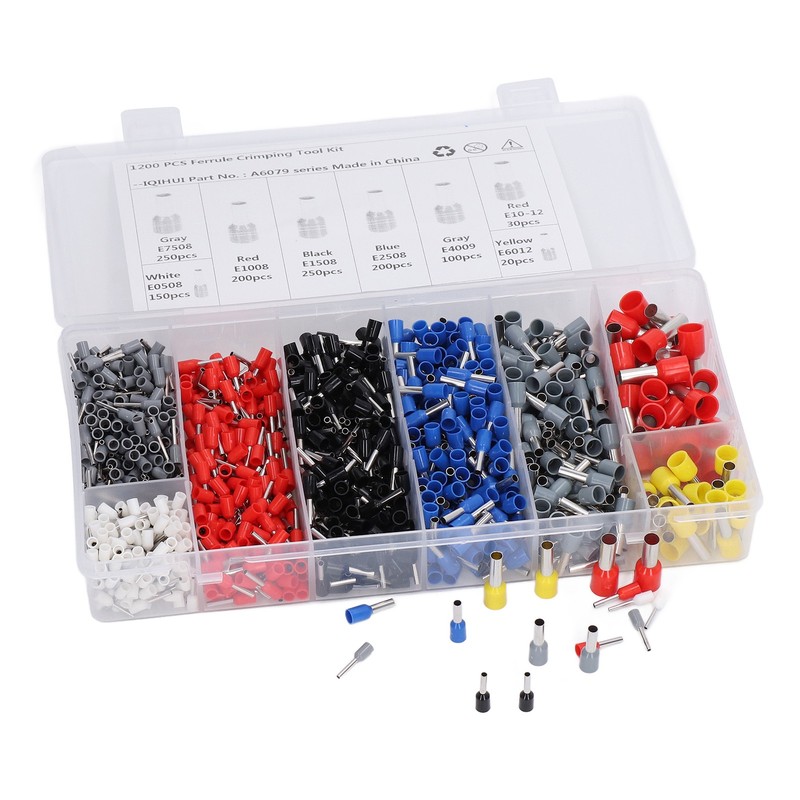 1800Pcs/Box Electrical Wire Connectors 8 Types Adjustable Wire Crimp Terminals
