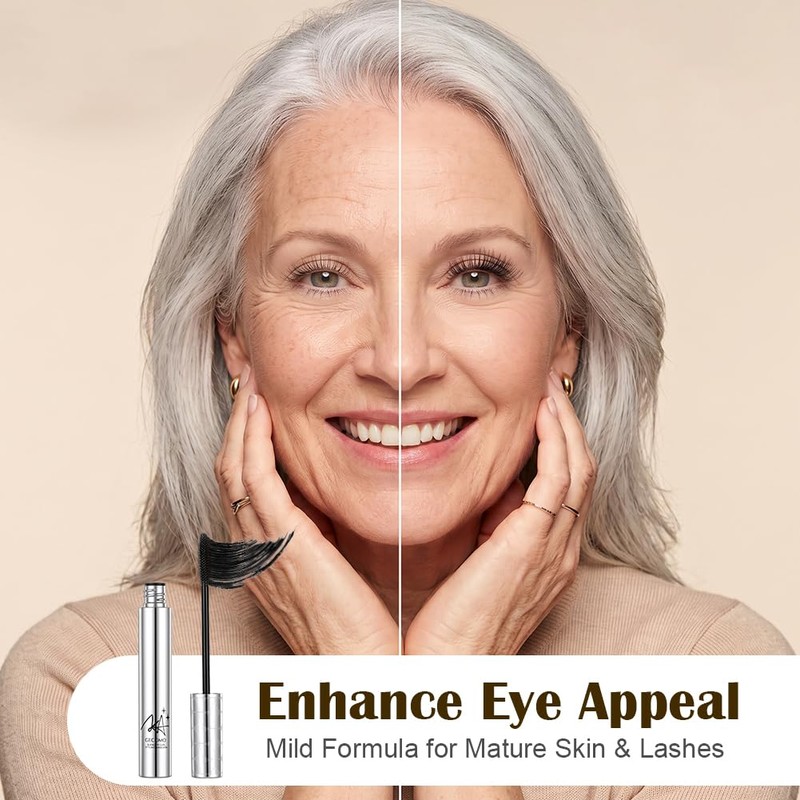 OSDUE Black Mascara for Older Women, Waterproof Mascara, 2-Pack