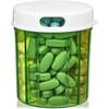 Pill Organizer Dispenser with 4 Compartments, Holder for Medication, Vitamins