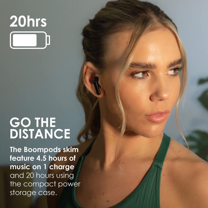 Boompods Skim Sustainable True Wireless Earbuds - Bluetooth Earphones with