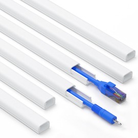 ZhiYo One Cord Cover Wall - 85in Mini Wire Hider, Wire Cover for Hiding Speaker Wire, Baby Monitor Cord - Paintable Wire Channel for Cable Concealer, 6X L14.2in, W0.46in H0.3in, CMR05 White