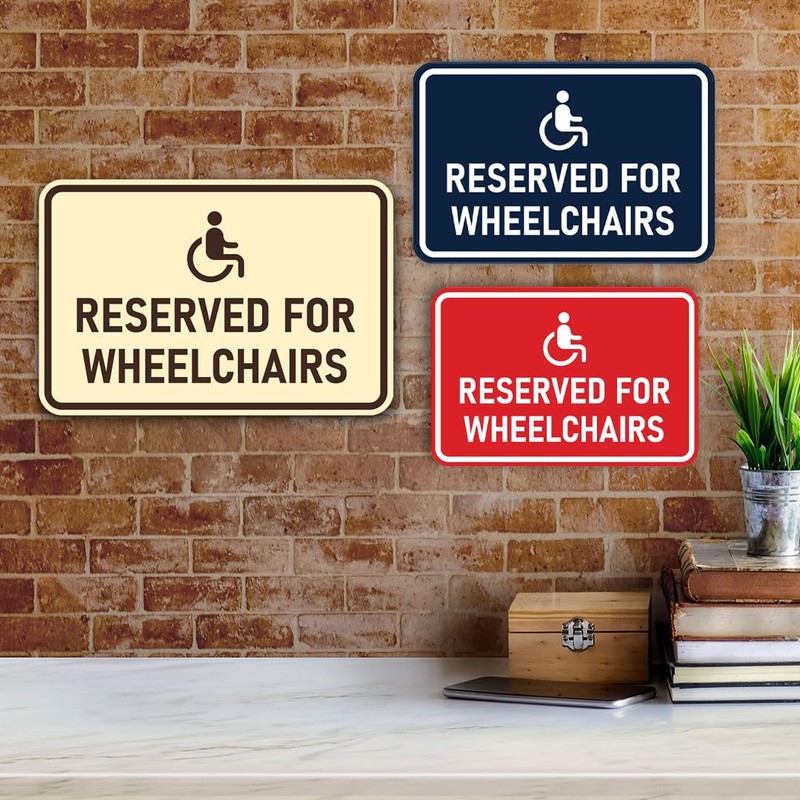 Signs ByLITA Classic Framed Reserved for Wheelchairs Sign (Blue) -