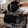 YARRGGU 24pcs Matte Black Dinnerware Set, Plates Bowls & Cups,