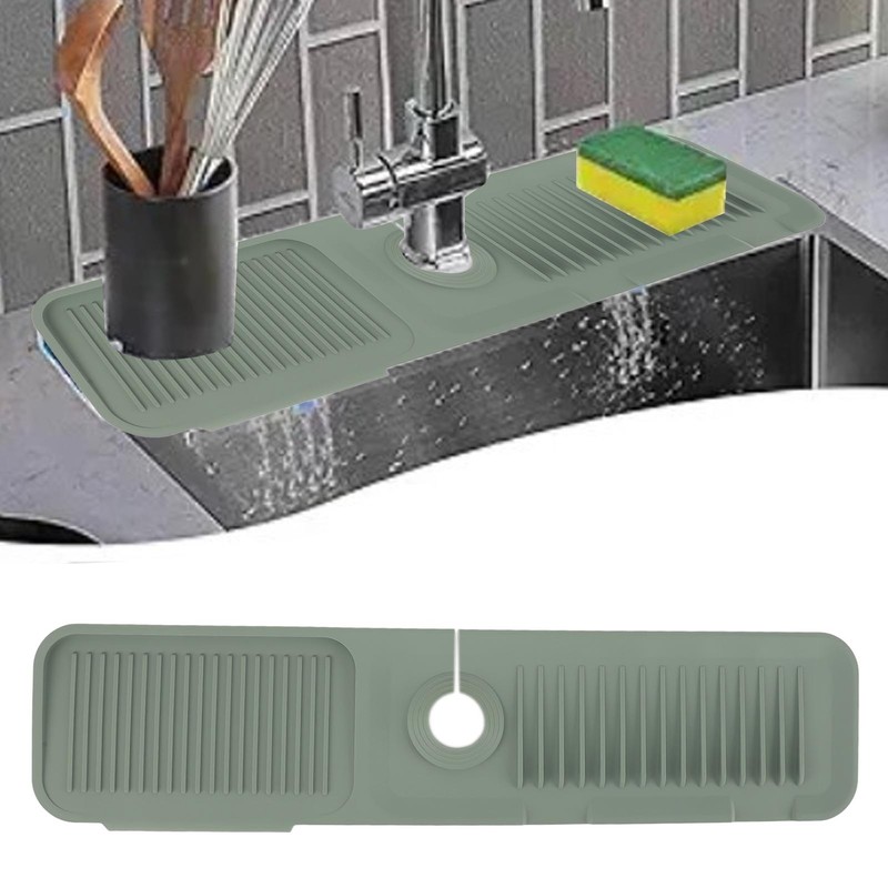 Sink Faucet Mat Silicone Draining Function Faucet Handle Water Catcher