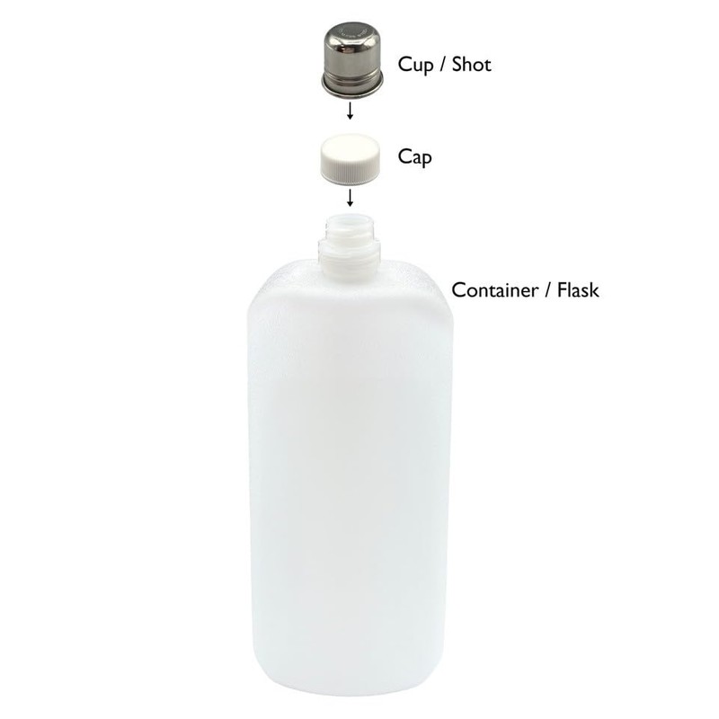 Plastic Travel Flask 26 oz, Set of 2