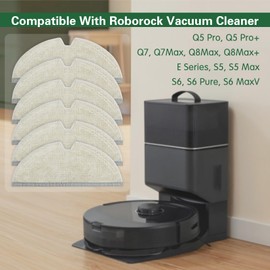 VIEWALL 6 Packs Reusable Microfiber Mop Cloth Compatible with Roborock E Series, Q5, Q5 Pro, Q5 Pro+, Q7, Q7Max, Q8Max,Q8Max+,S5, S5 Max, S6, S6 Pure, S6 MaxV Robot Vacuum Cleaner