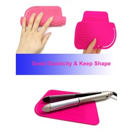 Heat Resistant Mat for Curling Iron, Flat Irons and Hair Straightener Hair Styling Tools 9" x 6.5", Food Grade Silicone, Pink