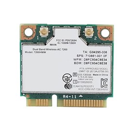 Gugxiom Tarjeta WiFi, 2.4G + 5G Tarjeta De Red Inalámbrica Universal De Banda Dual Mini Tarjeta PCI-E Adaptador De Red 4.0 para 7260AC, Compatible con 802.11ac / A/B/G/N