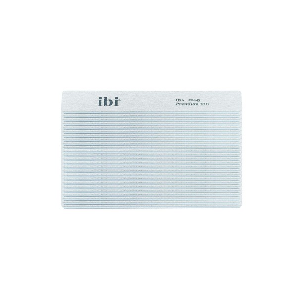 IBI 100 Premium Jumbo Zebra Cushion File | Grit 100/100 | Washable & Sanitizable Nail File for Professionals (25PCS)