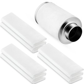 Tudomro 6 Packs Carbon Prefilter for Carbon Filter Replacement Electrostatic Fiber Carbon Filter Cover for Carbon Filter of Grow Tents Indoor Gardening Hydroponics (6 Inch)