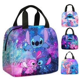 Stch Lunch Bag, 3d Printed Portable Lunch Box For Girls, Reusable Food Container, Lovely Cartoon Lunchbox, Leakproof Insulated Lunch Bag for School Nursery Travel Picnic Work Travel Beach Camping