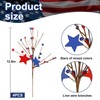4-Pack Patriotic Floral Stems - Red White Blue Wooden Stars