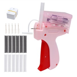 Tagging Gun Kit for Clothing, Micro Tag Gun for Clothes, Quick Clothing Fixer, Mini Quick Sewing Gun, Garment Tag Gun Price Tagger Stitching Guns with 5 Needles 100 Tags 1200 Pcs Barbs Fasteners Pink