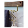 6 Pieces, Brass S Shaped Hooks, Gold Coat Clothes Towel
