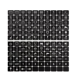ZIMISI 120PCS Car Switch Panel Sticker, Waterproof Auto Switch Label Decal for AR-800, BA80, GA80, GB80, BB80, BC60, GC60, Graphic Text Car Dashboard Control Panel Sticker for Most Cars (Horizontal)