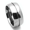 DoubleAccent 9MM Comfort Fit Titanium Wedding Band Grooved Center Ring