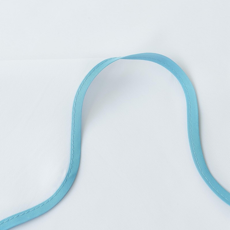 youngseahome White Fabric with Aqua Scalloped Border Shower Curtain,Boho Chic