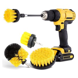 3-Piece Brush Attachment Cordless Screwdriver Set - Drill Brushes for Rims, Bathtub, Tiles & Car | Nylon Cleaning Brushes as Electric Cleaning Brush Replacement, Includes Wheel Brush