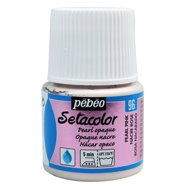 Pebeo 45 mm Setacolor Opaque Fabric Paint Bottle, Pearl Pink