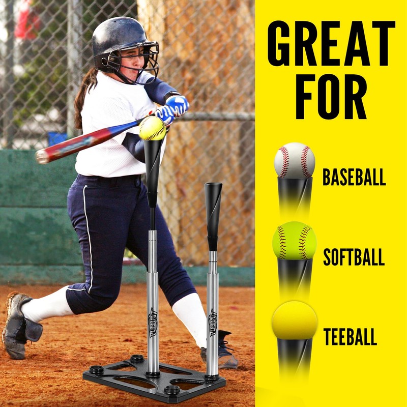PLAYAPUT 5 Position Batting Tee,Hitting Tee Height Adjustable 24-46 Inch