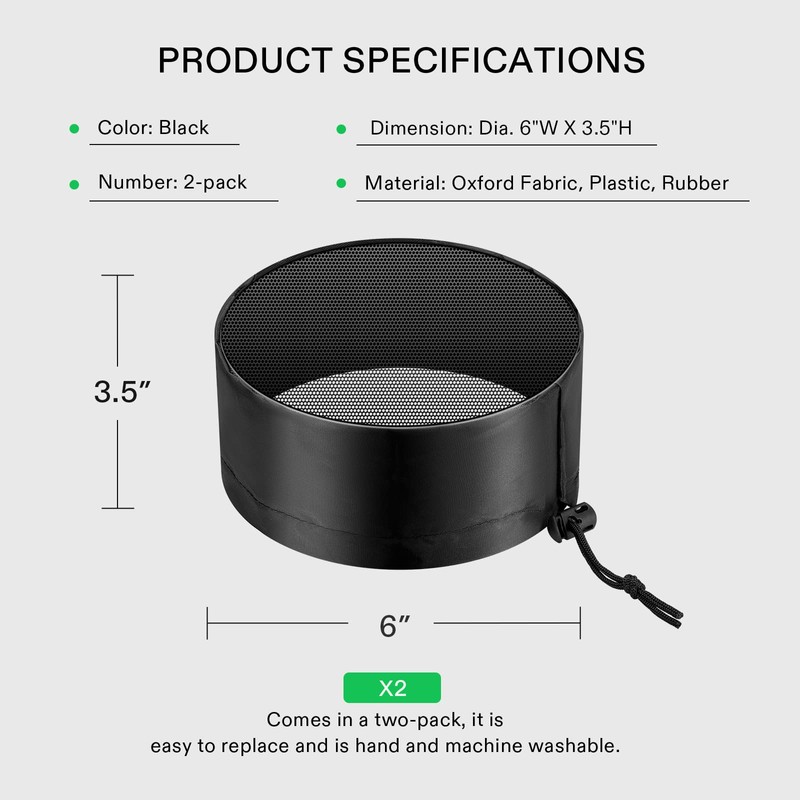 VIVOSUN 6 Inch Grow Tent Vent Cover 2 Pcs, Duct