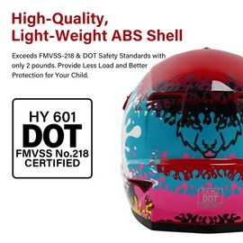 XFMT DOT Youth Kids Motocross Offroad Street Dirt Bike Helmet Motorcycle ATV Full Face Helmet with Goggles Gloves, Spray Graffiti X-Large