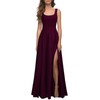 MUSHARE Women's Square Neck Sexy Split Cocktail Party Maxi Long