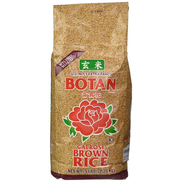 BOTAN Calrose Brown Rice, 5-Pound