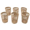 6 PCS Woven Cup Holders Anti Scald Hollow Straw Woven