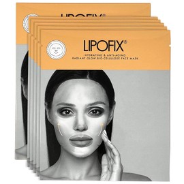 LIPOFIX Anti Aging Lifting Hydrating Facial Bio Cellulose Face Mask Sheet For Fine Line Reducing And Skin Radiance. Made in Korea 5 Masks