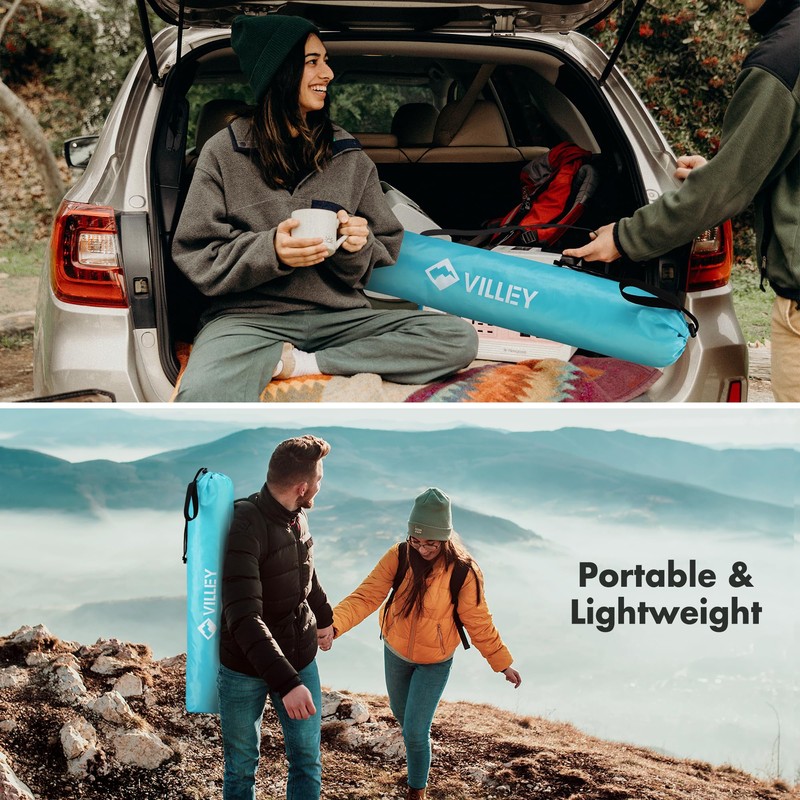 VILLEY Folding Camping Table, Portable Camping Table with 2 Cup