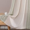 Lazzzy Linen Blend Boho Curtains for Bedroom Sage Green Embroidered