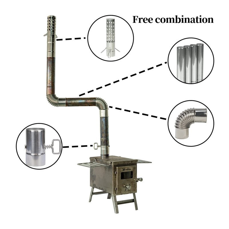 SoloWilder Stove Pipe Spark Arrester Stainless Steel Chimney Tube Stove
