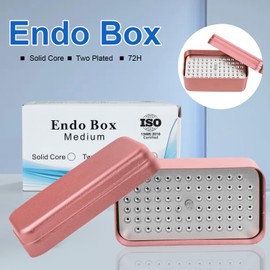 EustomA EustomA 72 Holes Burs Holder Blocks Autoclavable Bur Case 4 Color (Red)