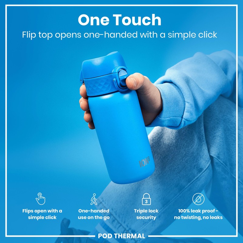 Ion8 Vacuum Insulated Steel Water Bottle, 320 ml/11 oz, Leak