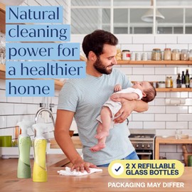 Fab Tab - Multi-Purpose & Bathroom Cleaner Starter Kit - Natural Cleaning Products - Household Cleaners - All-Purpose Cleaner Tablets - Plant-Based - No Harsh Chemicals