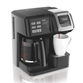 Hamilton Beach 49976 FlexBrew Trio 2-Way Single Serve Coffee Maker & Full 12c Pot, Compatible with K-Cup Pods or Grounds, Combo, Black