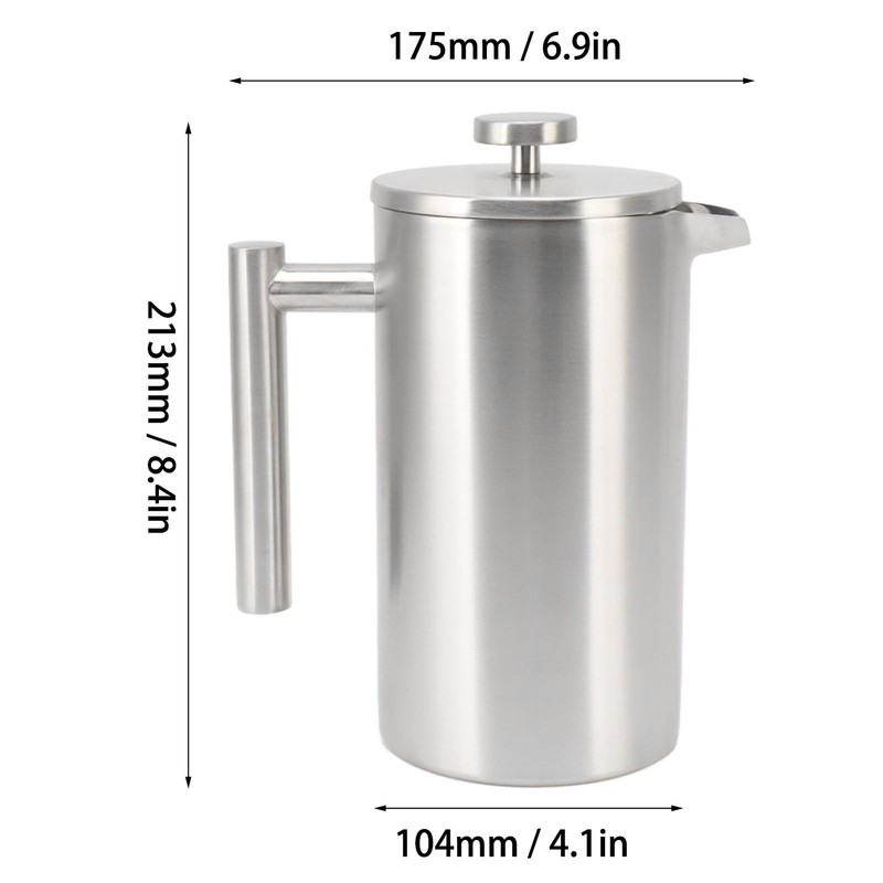 French Press Coffee Maker Dishwasher Safe Double Wall Insulated Rust
