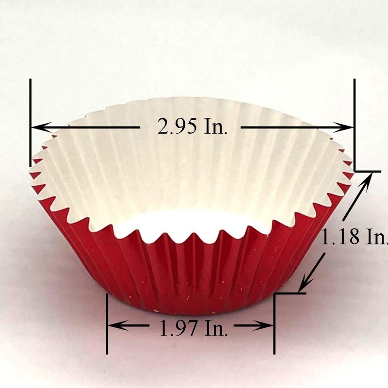 Huaswan Bright Red Foil Cupcake Liners Standard Sized Baking Cups