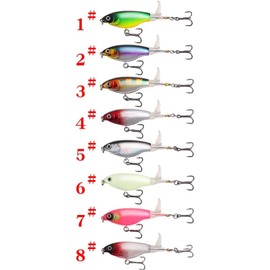 Topwater Fishing Lures Bass Lures with Floating Tractor Rotating Tail Barb Treble Hooks Artificial Hard Bait Swimbait Lures Surface Crankbait for Bass Trout Walleye Pike Musky Fishing Topwater Lures