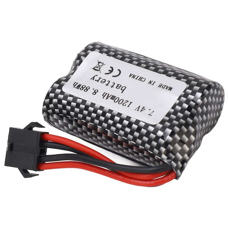 RC Lithium Battery 7.4V 1200mAh 8.88Wh with SM‑5P Plug Long