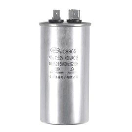 uxcell Run Capacitor Round CBB65 45uF 45mfd 450V AC 40/85/21 Aluminum Case with Terminal for Air Conditioner Compressor Motor Heat Pump Condenser