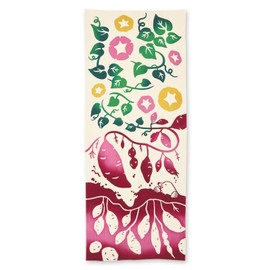 Miyamoto Towel 50225 Miyamoto Tenugui kenema Hand-dyed Tenugui, Imo Moat, Made in Japan, Beige, Approx. 13.8 x 35.4 inches (35 x 90 cm)