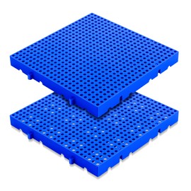 RimCereal 2 Pcs Plastic Pallets Waterproof Lightweight Storage Grid Pad Breathable Floor Storage Pad Nestable Grids Article Racks for Supermarket Basement Garage (15.75 x 15.75 x 1.97 Inches)