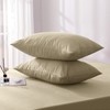 Hafaa Pillowcases 2 Pack Brushed Microfiber Beige Pillow Cases with